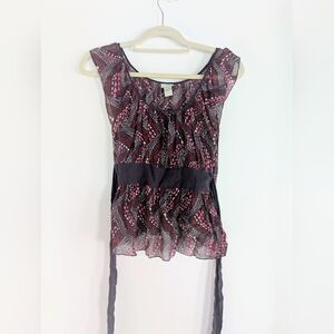 Anthropologie Odille Silk Printed Blouse – Size 2 ❤️🖤